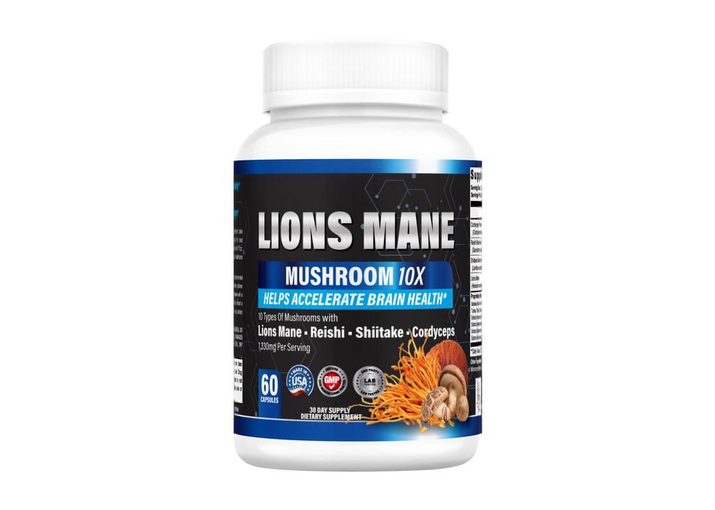 Lion's Mane Mushroom Supplement + Reishi Extract, Shiitake Extract Mushrooms, A Perfect Proprietary Blend